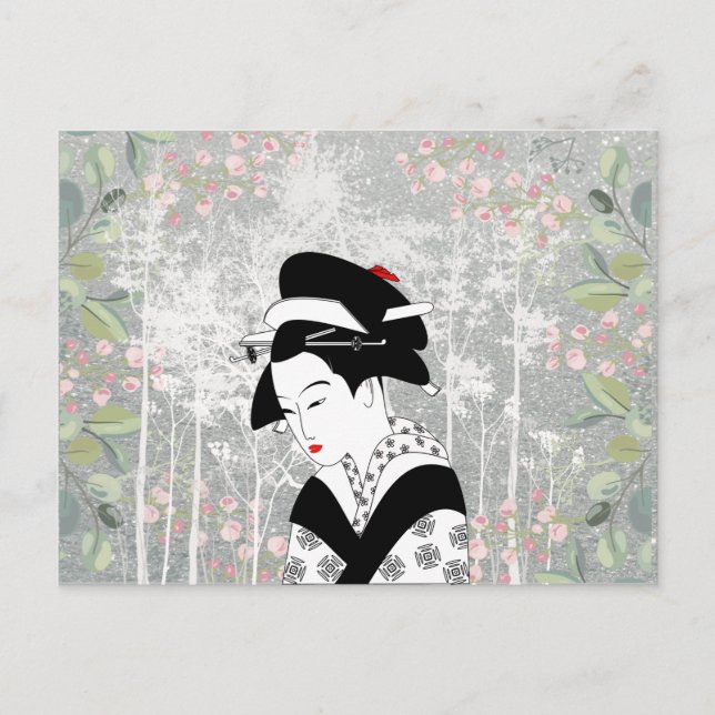 Carte Postale Geisha In Garden (Devant)