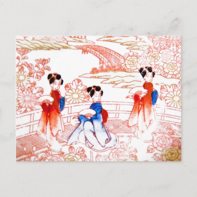 Carte Postale Geishas dans le jardin (Devant)