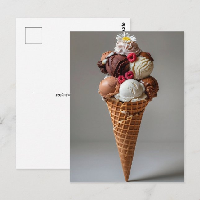 Carte Postale Gélato italien, Post-croisement (Devant / Derrière)