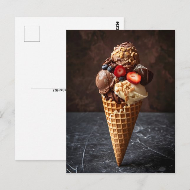 Carte Postale Gélato italien, Post-croisement (Devant / Derrière)