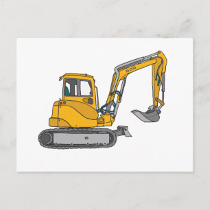 Carte Postale Gelber Bagger