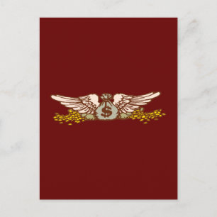 Carte Postale Geld Geldsack Flügel argent sac ailes