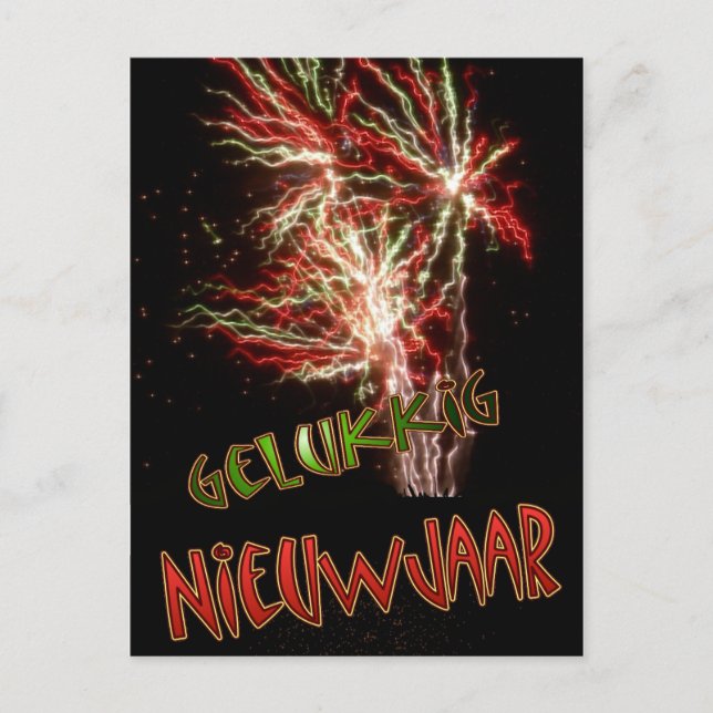 Carte Postale Gelukkig Nieuwjaar Vuurwerk Briefkaart (Devant)