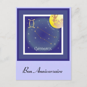 Carte Postale Gémeaux 21 mai au 21 juin Postkarte
