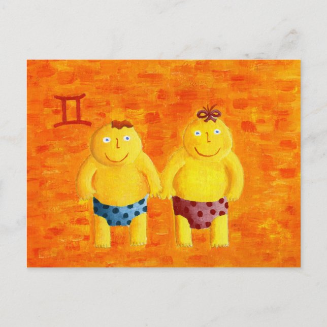 Carte Postale Gémeaux Horoscope Signe du zodiaque (Devant)