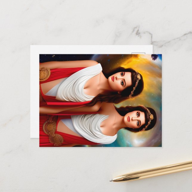 Carte Postale Gemini (Devant/Arrière en situation)