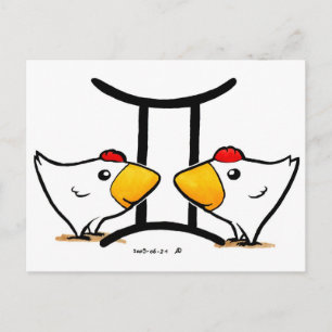 Carte postale Gemini Chickens
