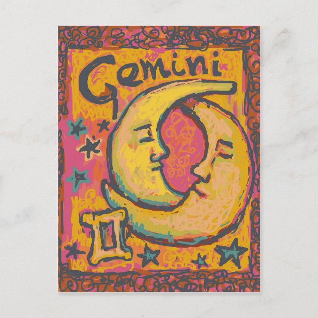 Carte Postale Gemini, Customizable Astrology Products (Devant)