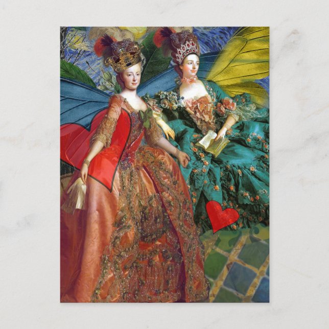 Carte Postale Gemini gothique classique femme papillon Whimsical (Devant)