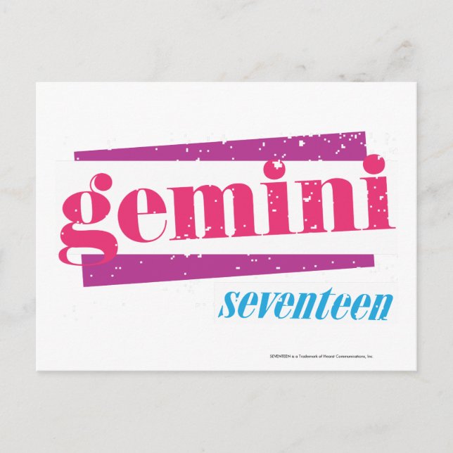 Carte Postale Gemini rose (Devant)