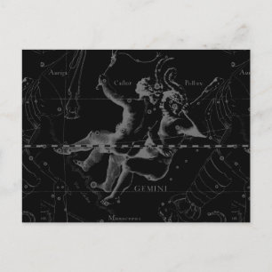 Carte Postale Gemini Zodiac Constellation Hevelius 1690