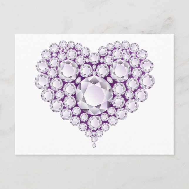 Carte Postale Gemmes cardiaques Améthystes légers (Devant)
