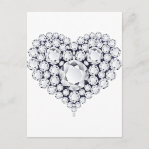 Carte Postale Gemmes de coeur de diamants