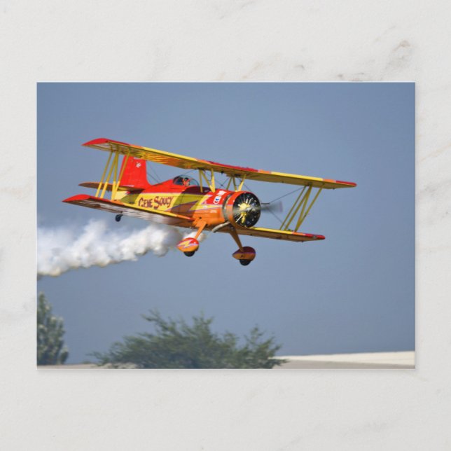 Carte Postale Gene Soucy effectuant des acrobaties en Grumman (Devant)
