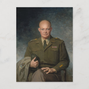 Carte Postale Général Dwight Eisenhower Portrait peint 5 étoiles