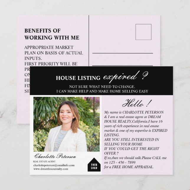 Carte Postale Génération de leads immobiliers pour les annonces  (Devant / Derrière)