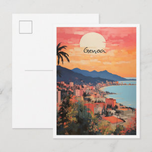 Carte Postale Gênes Italie Art Voyage