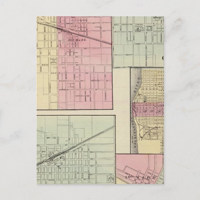 Carte Postale Geneseo, Kewanee, Cambridge, Fulton et Morrison (Devant)