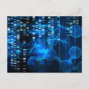 Carte Postale Genetic Science Research as a Medical Abstract Art
