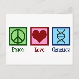 Carte Postale Geneticiste Peace Love Genetics Company