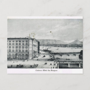 Carte Postale Genève, Hôtel des Bergues 1890