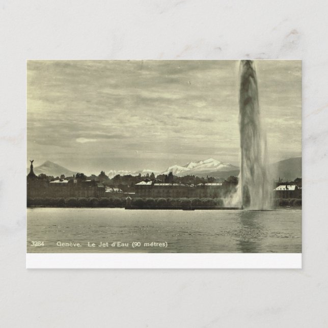 Carte Postale Geneve, Le Jet d'eau, c.1910 (Devant)