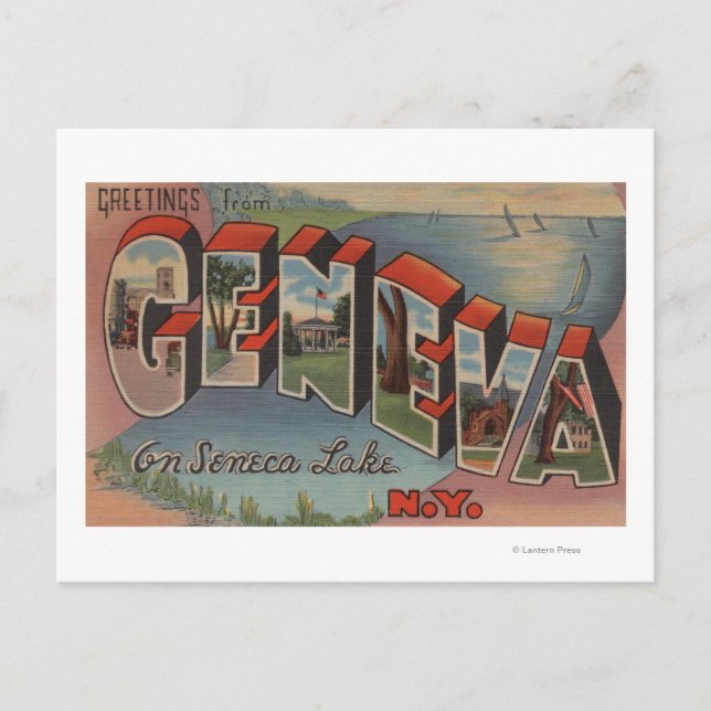 Carte Postale Genève, New York - Scènes de grandes lettres (Devant)