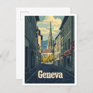 Carte Postale Genève Suisse Vintage voyage d'art