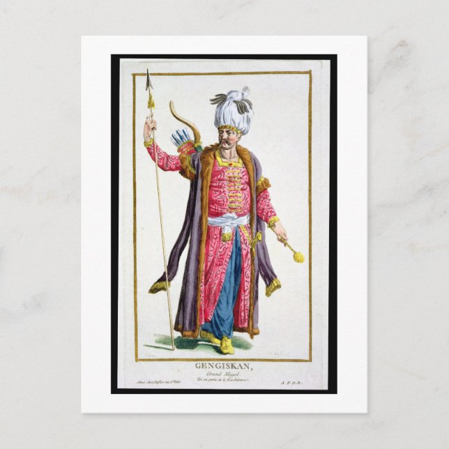 Carte Postale Genghis Khan (c.1162-1227) de Receuil des Estam (Devant)