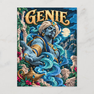 Carte Postale Génie, Monstre de Papier Découpé