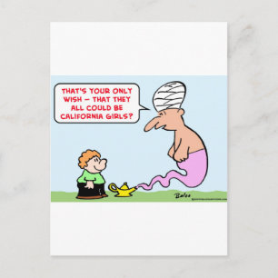 Carte Postale génie souhaite californie filles