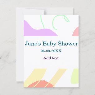 Carte Postale Genre neutre formes abstraites nom du baby shower