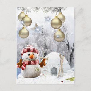 Carte Postale gentil Snowman
