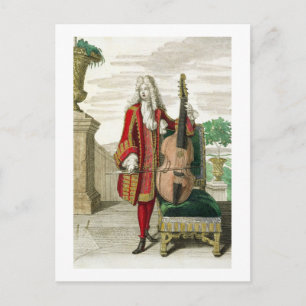 Carte Postale Gentleman jouant du violoncelle, publié c.1688-90
