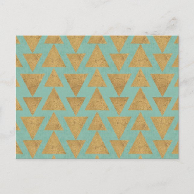 Carte Postale Geo Step extérieur | Motif Gold et Turquoise (Devant)