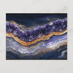 Carte Postale Géode stratifié violet et or