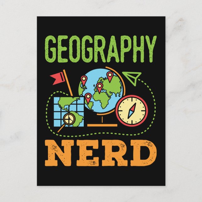 Carte Postale Géographie Nerd (Devant)