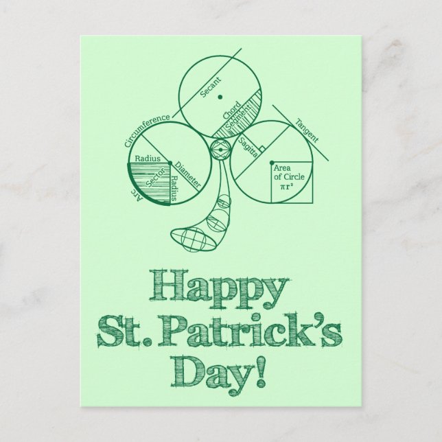 Carte Postale Géométrie du jour Saint Patrick (Devant)