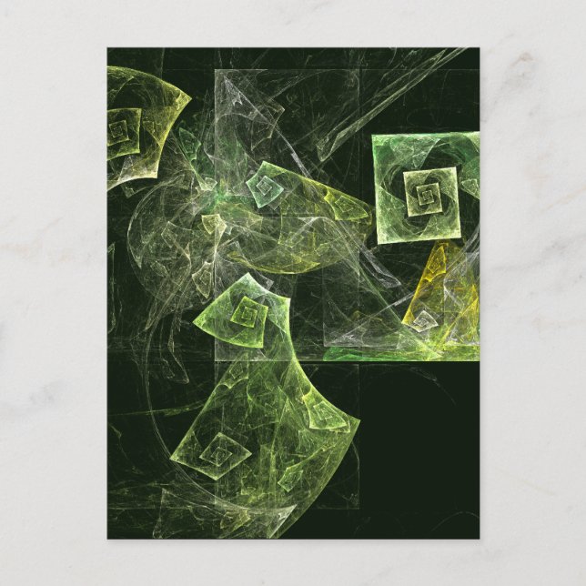 Carte Postale Géométrie Fractale de Lumière Abstraite Équilibre  (Devant)