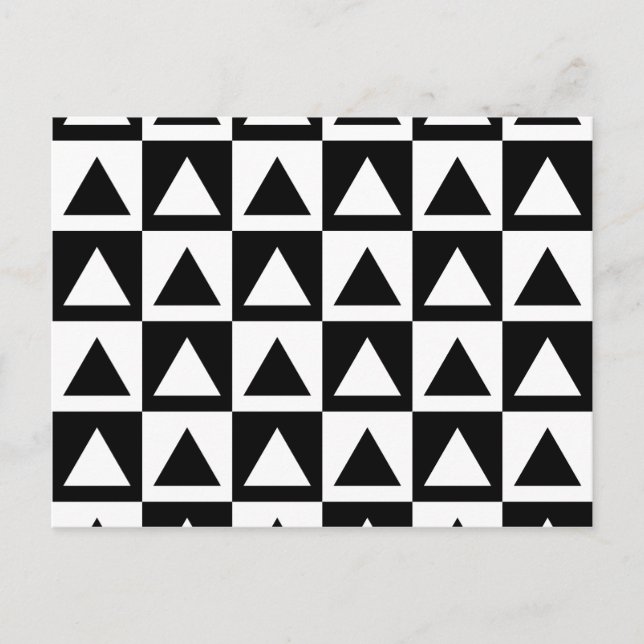 Carte Postale Géométrie rétro en noir et blanc (Devant)