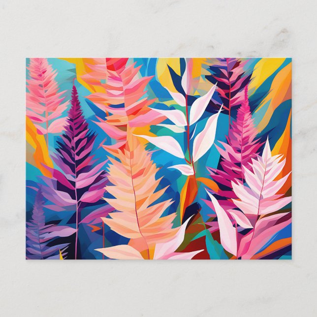 Carte Postale Géométrique floral Astilbe vibrant (Devant)