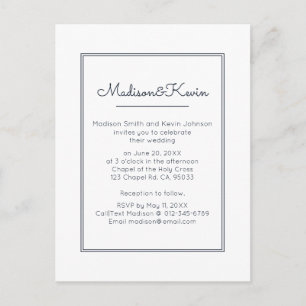 Carte Postale Géométrique moderne   Mariage bleu simple