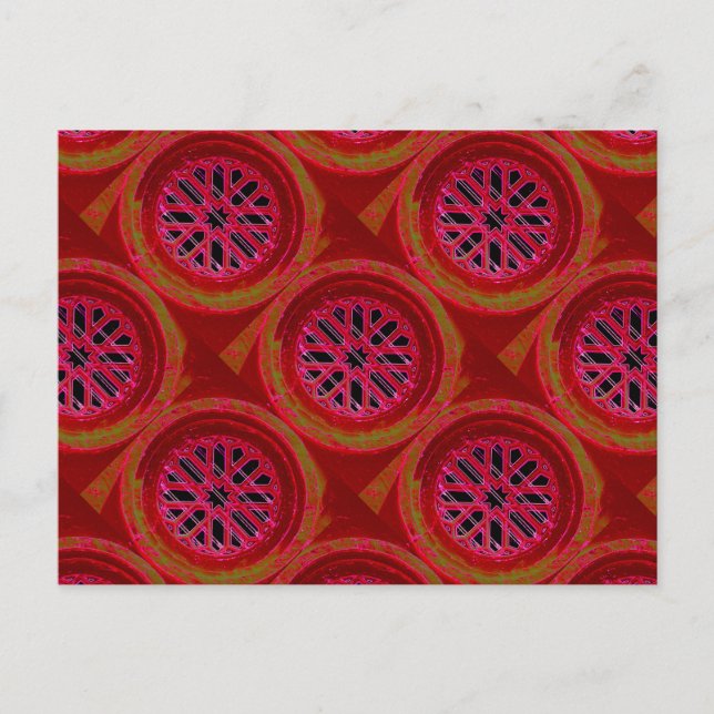 carte postale géométrique rouge (Devant)