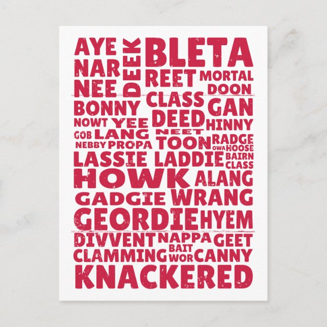Carte Postale Geordie slang (Devant)