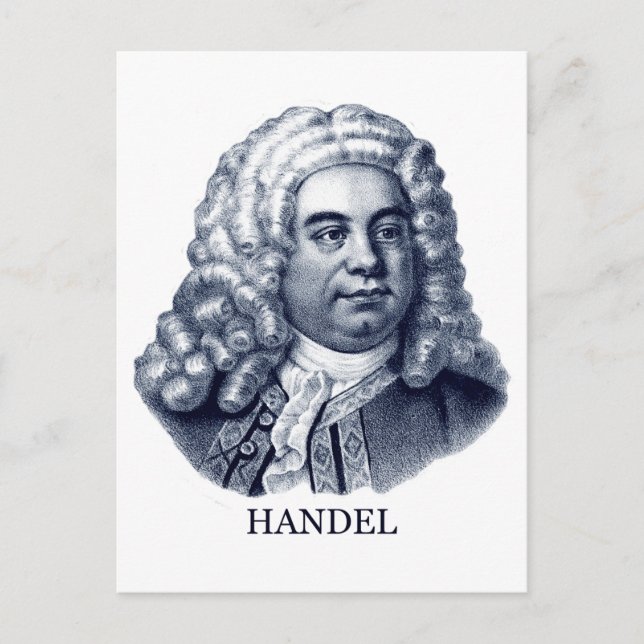 Carte Postale George Frideric Handel, bleu (Devant)