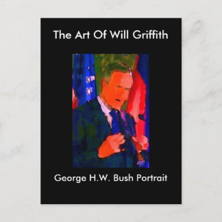 CARTE POSTALE GEORGE H. W. BUSH PORTRAIT POSTCARD