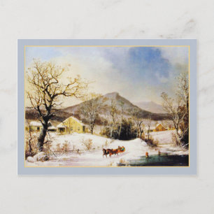 Carte Postale George Henry Durrie Rustic Country Christmas Farm
