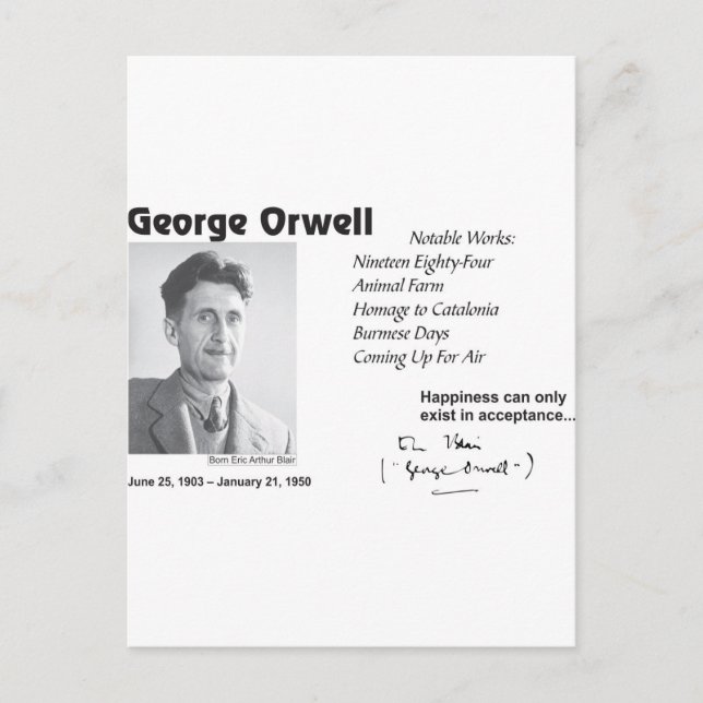 Carte Postale George Orwell (Devant)