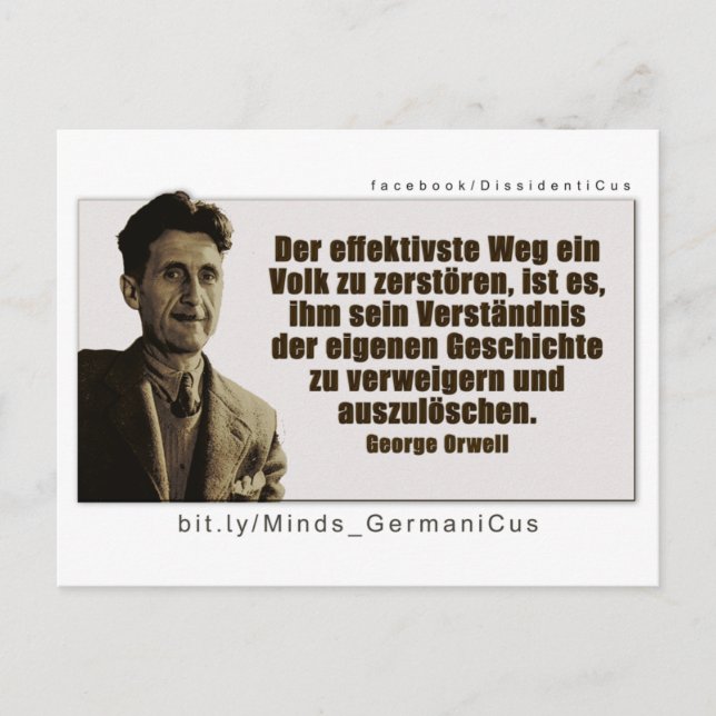 Carte Postale George Orwell : Geschichte (Devant)