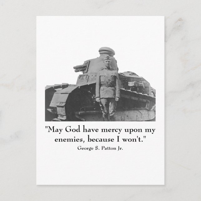 Carte Postale George Patton et Citation (Devant)